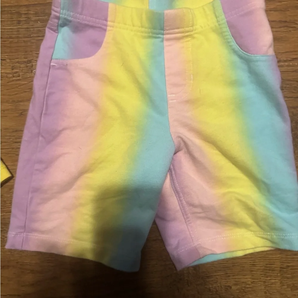 Girls lucky brand just smile tee 7/8 pastel shorts